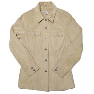 LEVI'S Levi Strauss Women's‎ Suede Button Up Leather Jacket Light Beige Medium M